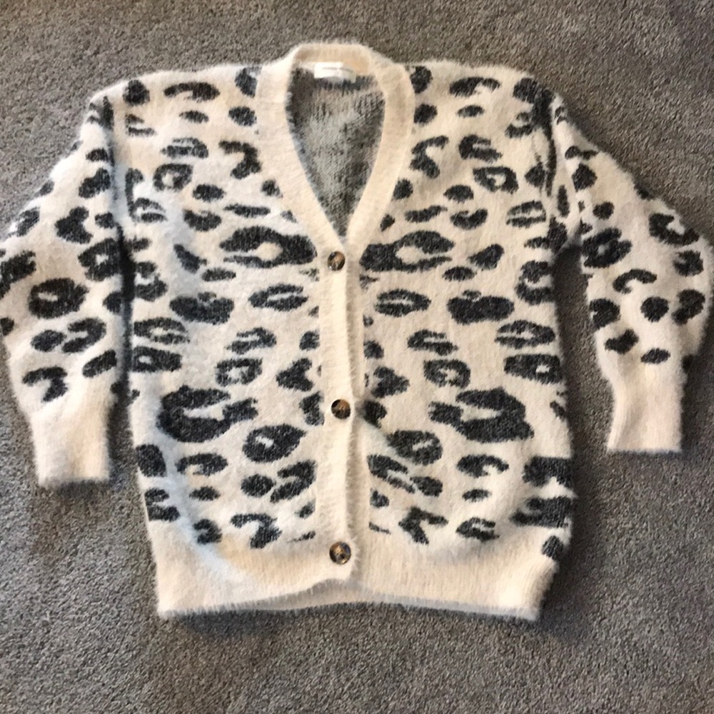 Goodnight Macaroon leopard cardigan sweater